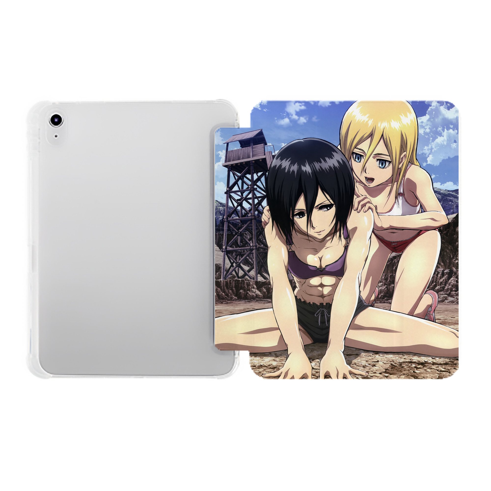 （画像用） 進撃の巨人 Attack on Titan IPad ケース ペン収納付き 三つ折りスタンド PUレザー×シリコン 対応機種9.5/10.5/10.9インチ